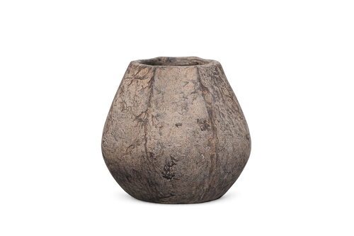 BLIMBING EARTHENWARE VASE 25CM | WHITE / MOTTLED