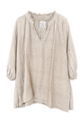 GRAZIA LINEN TOP – NATURAL w MESH