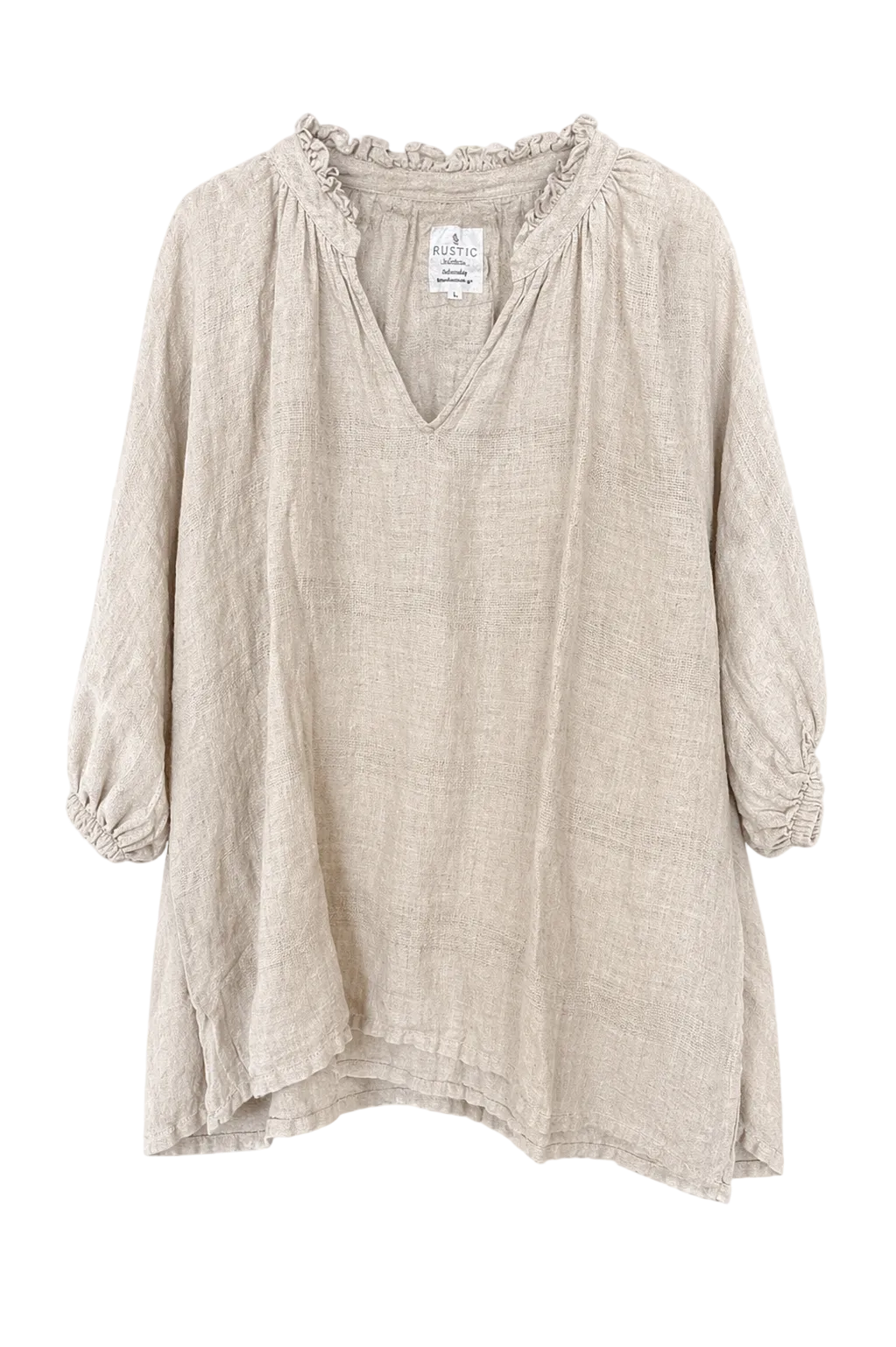 GRAZIA LINEN TOP – NATURAL w MESH