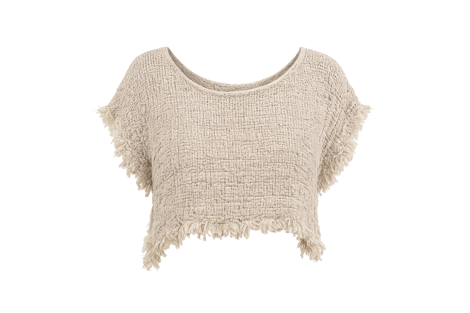 ANTONELLA OPEN WEAVE LINEN TOP – STONEWASHED NATURAL