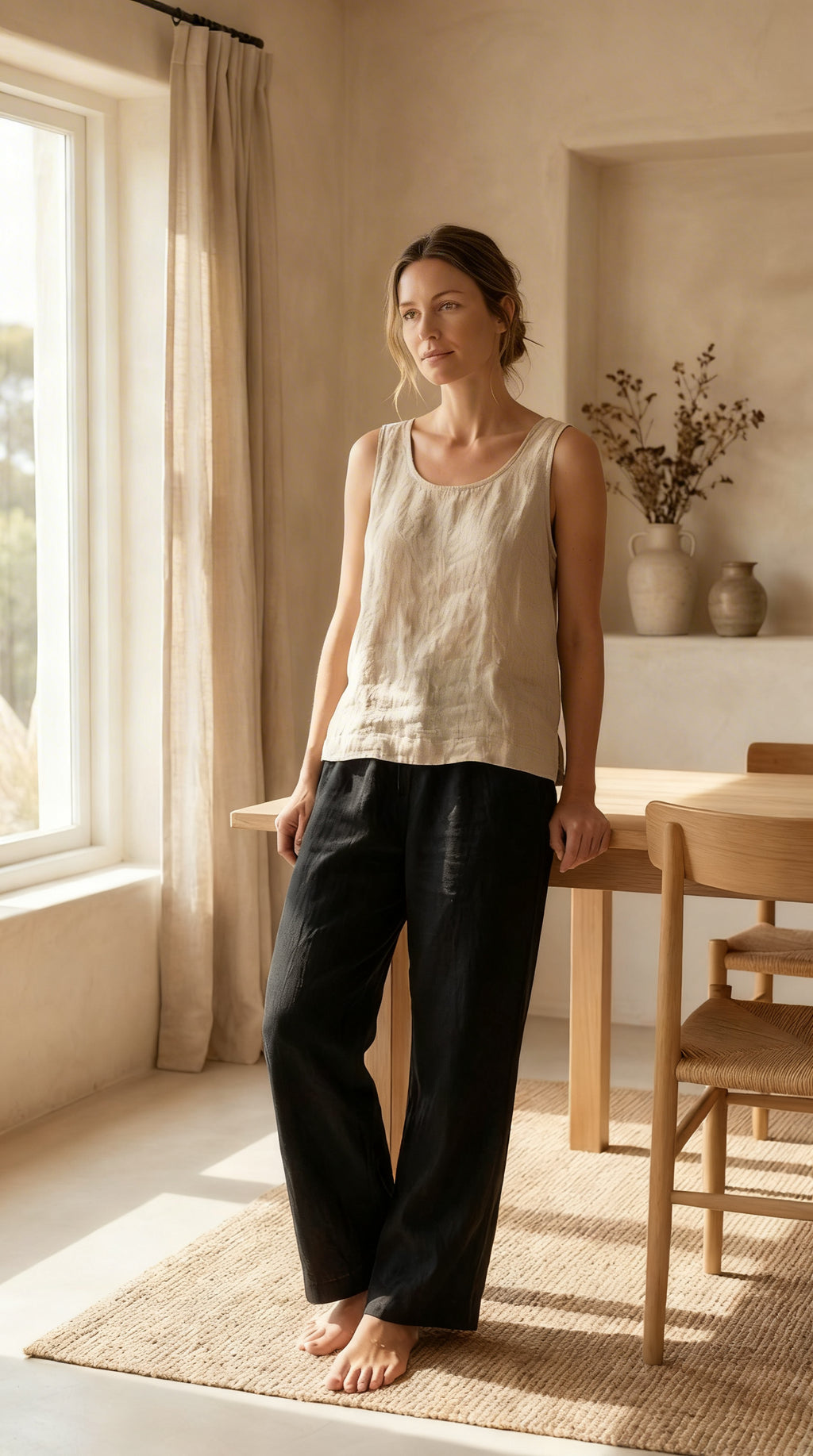 MIRABELLA SLEEVELESS TOP | MESH | LINEN