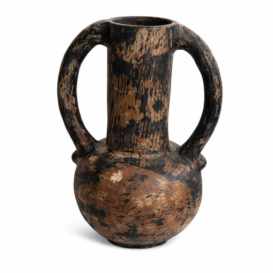 JAVA EARTHENWARE VASE – BLACK BROWN