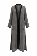 JOYCE LONG LINEN CARDIGAN 
 CHARCOAL