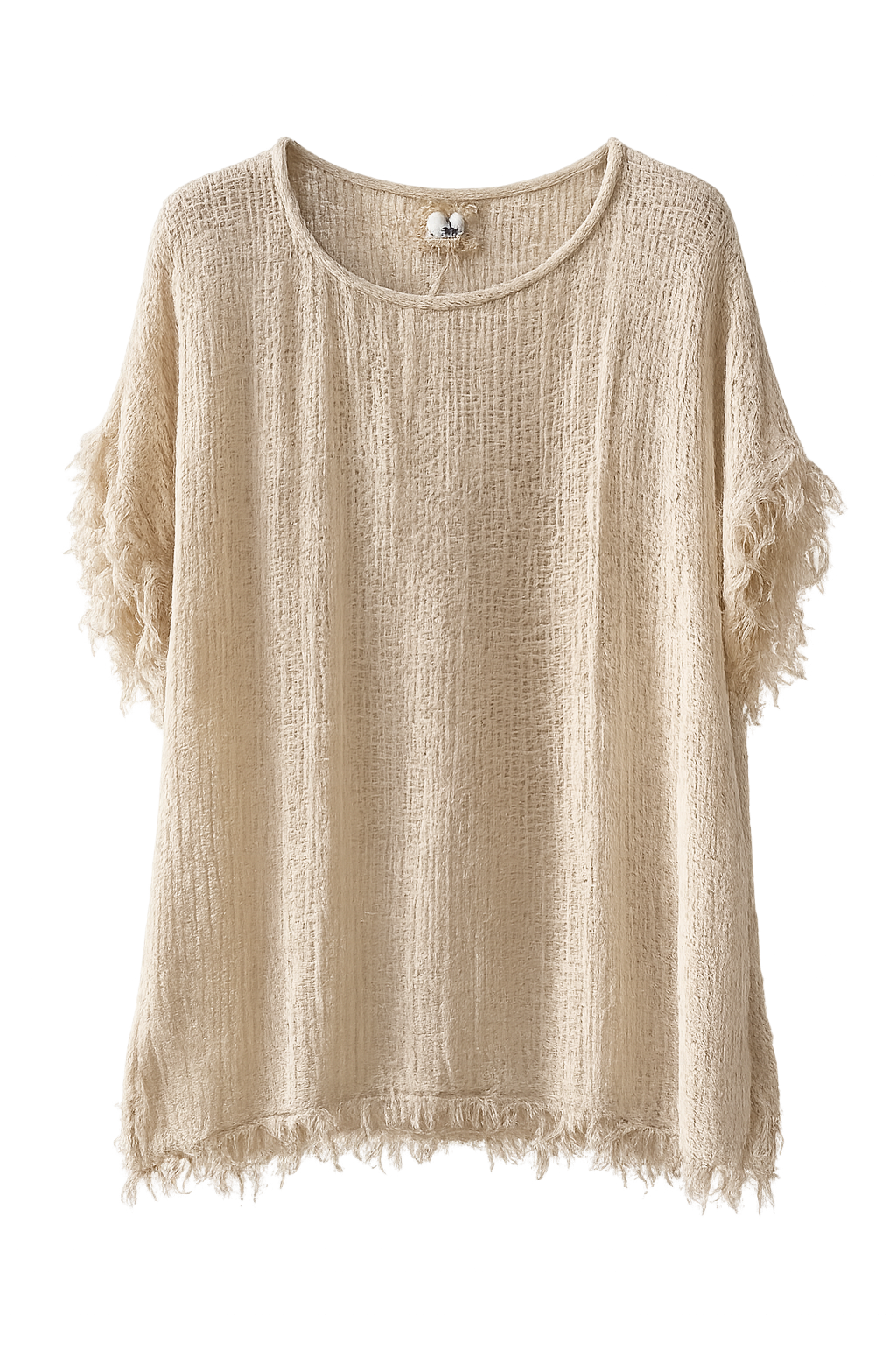 LUCIA FRINGED TOP – NATURAL