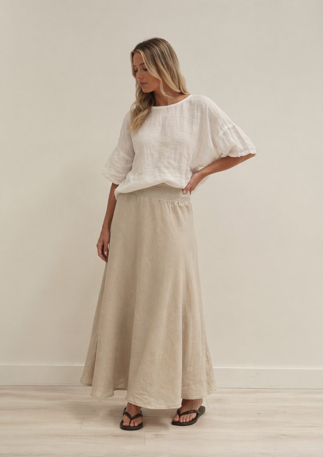 SOTTANA LINEN SKIRT MAXI – NATURAL