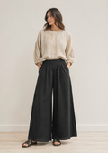 RENATA LINEN PANTS | BLACK | NATURAL