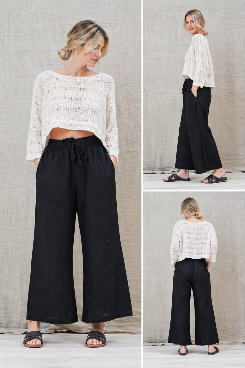 ERIKA LINEN PANTS – BLACK