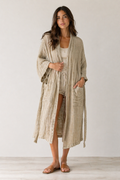 AUDREY HEAVY MESH LINEN ROBE – NATURAL
