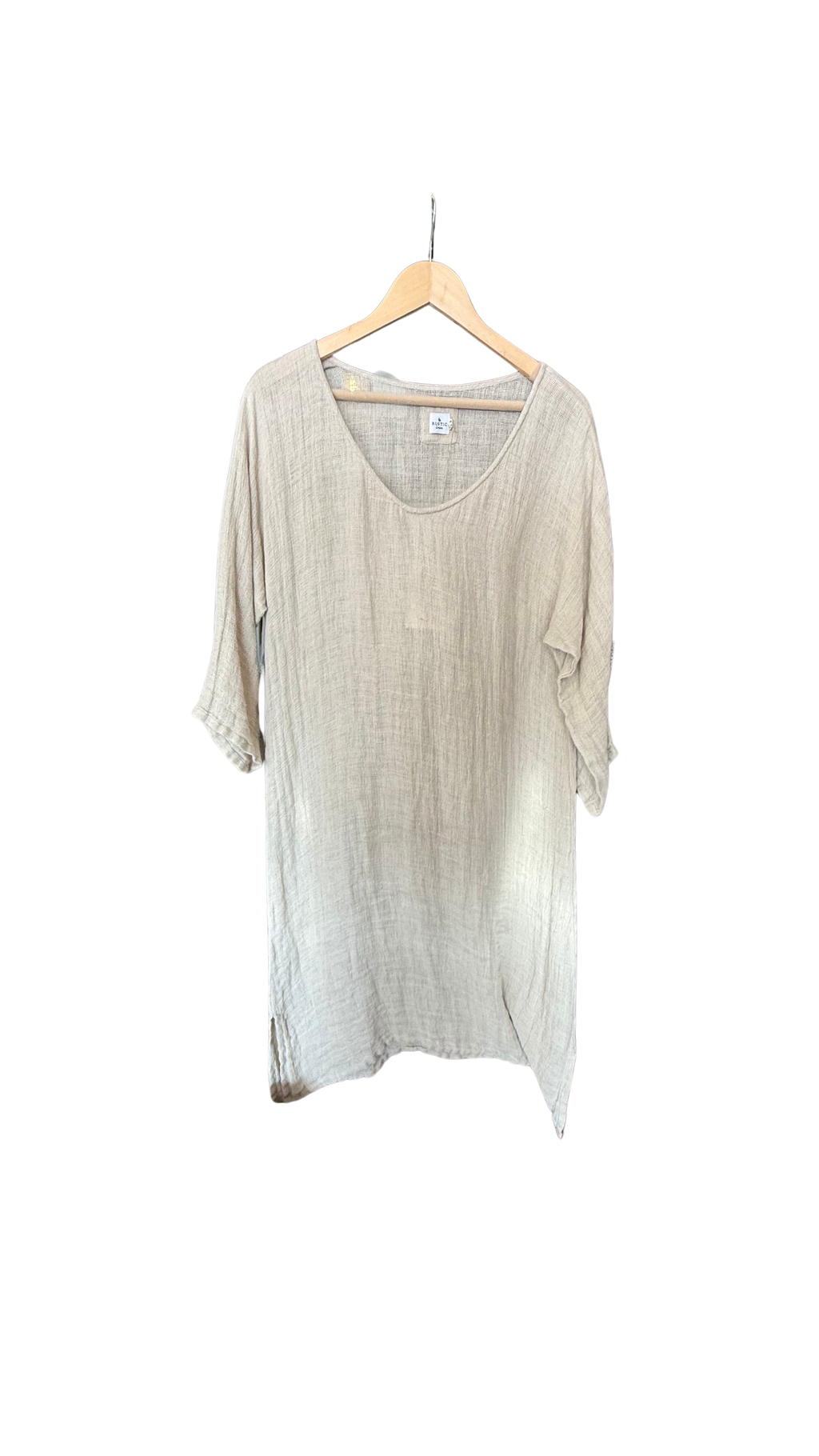 FIONA FULL SLEEVE KAFTAN NATURAL 100% MESH LINEN