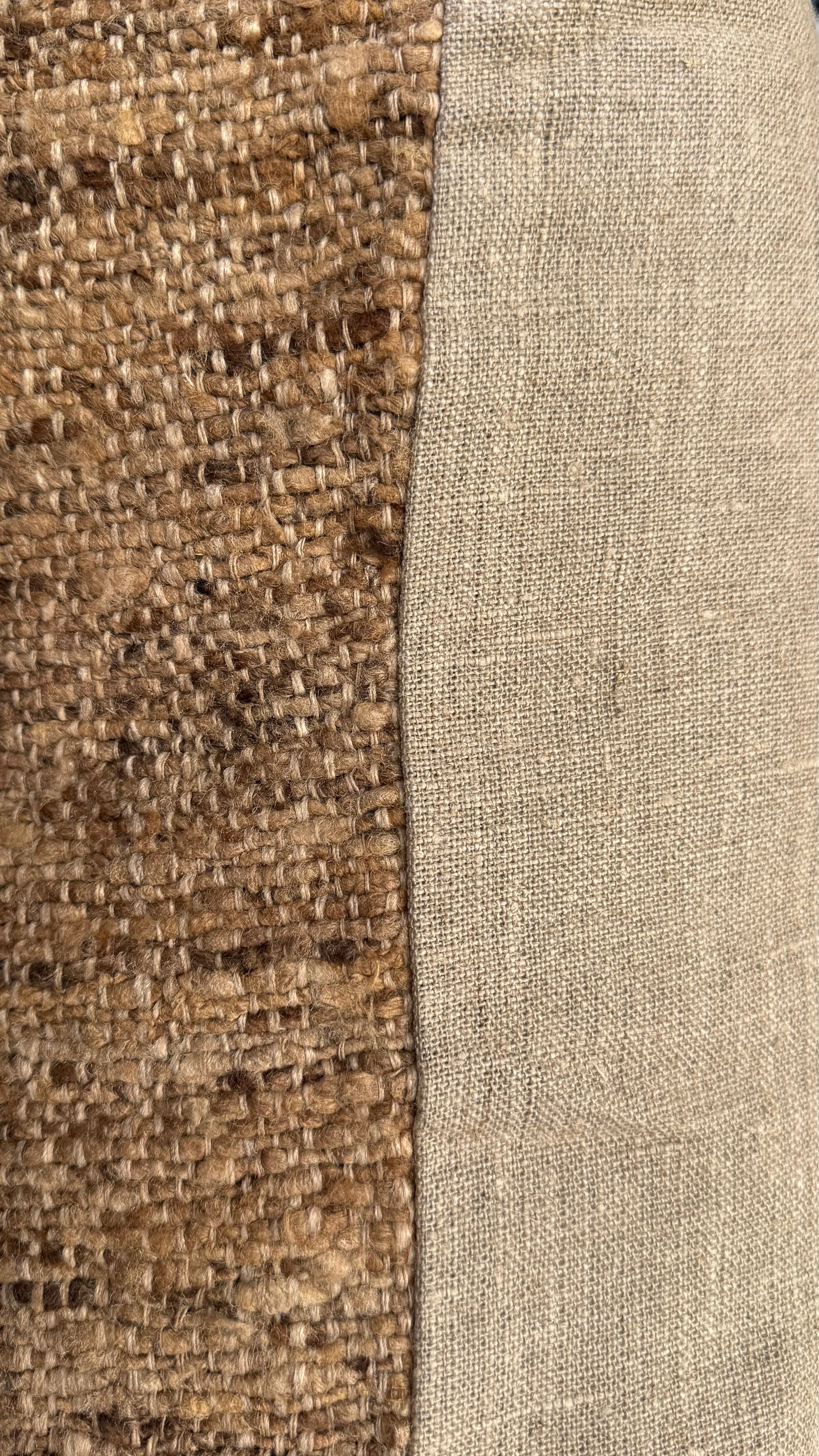 TUSSAR HEAVY WILD SILK CUSHION – NATURAL 60x60cm