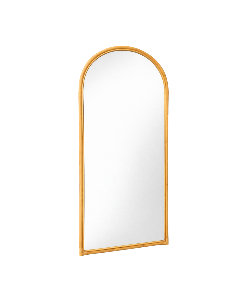 ARCHED CANE FLOOR MIRROR – NATURAL RATTAN