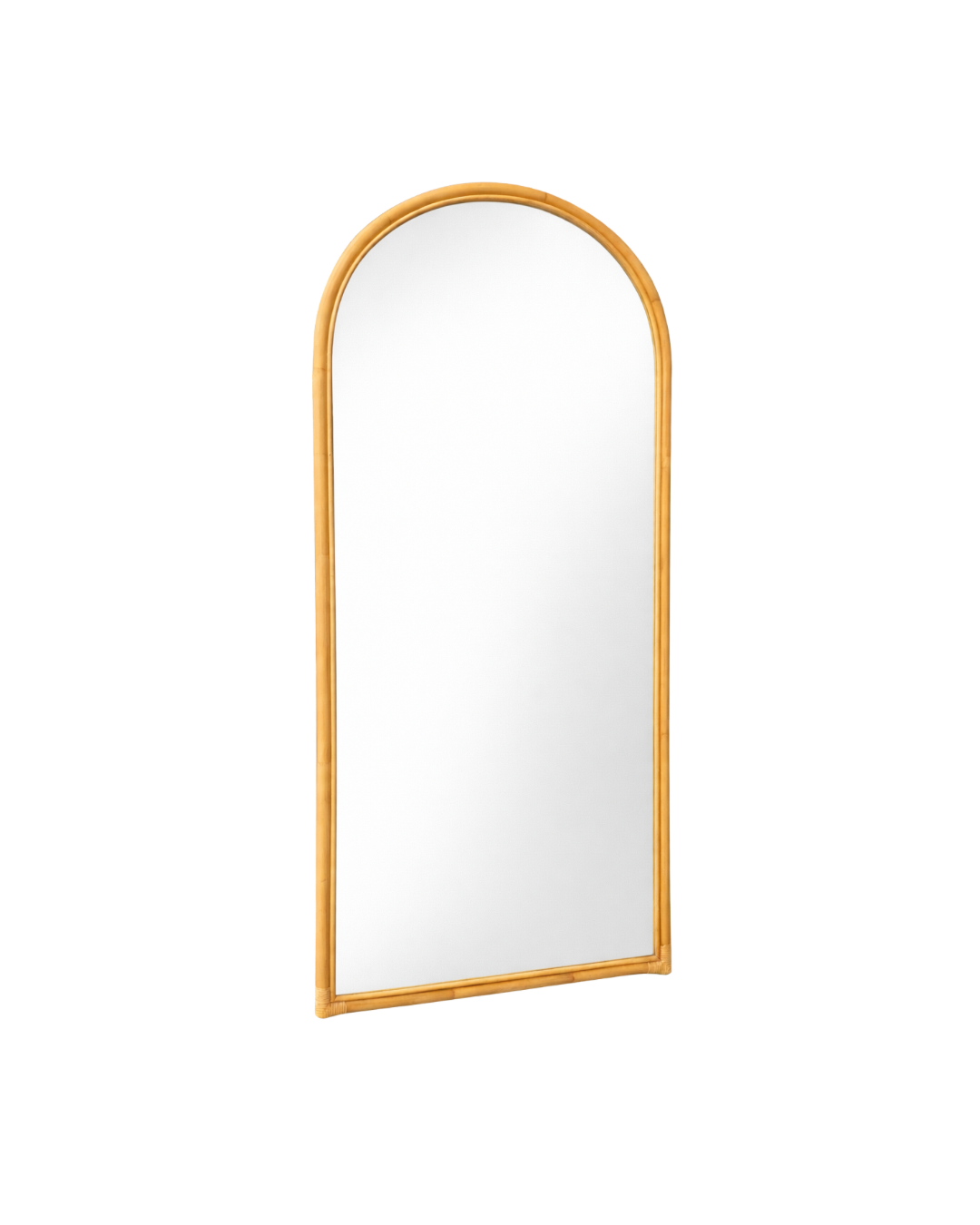ARCHED CANE FLOOR MIRROR – NATURAL RATTAN