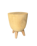 BATIO 3 LEGS SIDE TABLE | STOOL | TEAK WOOD | BURNED BLACK | 35 × 35 × 45 CM
