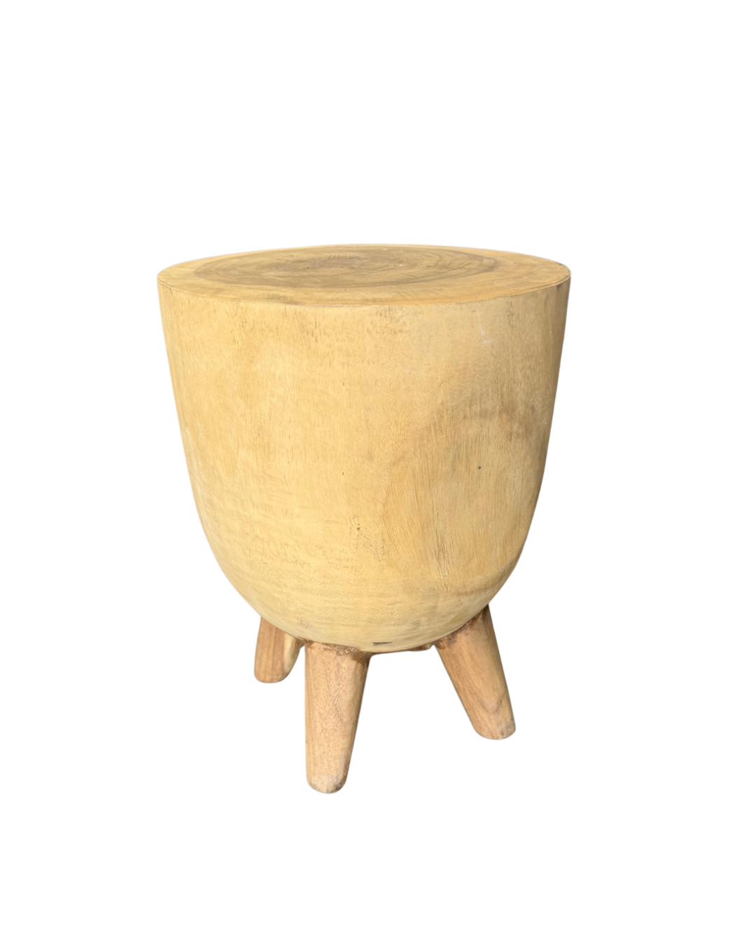 BATIO 3 LEGS SIDE TABLE | STOOL | TEAK WOOD | BURNED BLACK | 35 × 35 × 45 CM