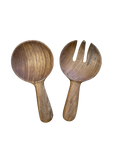 SAJI  TEAK SERVING SPOONS SET