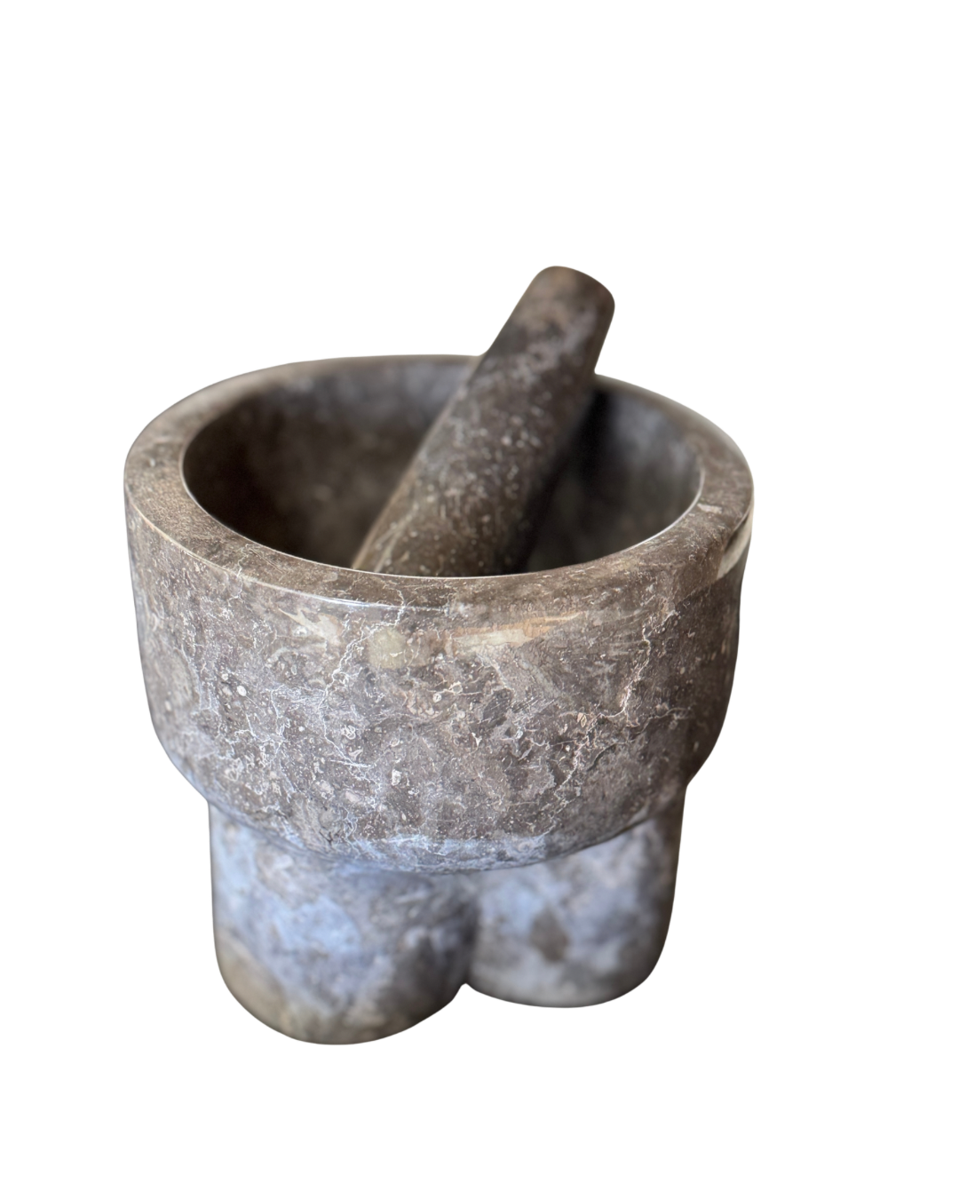 THREE-LEGGED MARBLE MORTAR & PESTLE