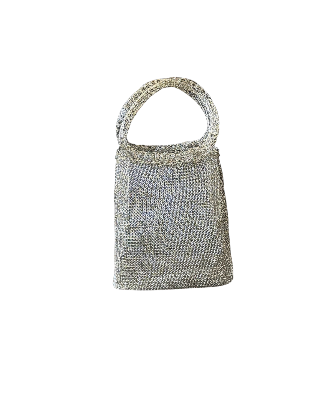 Mini Handwoven Mesh Bag – Gold | Silver