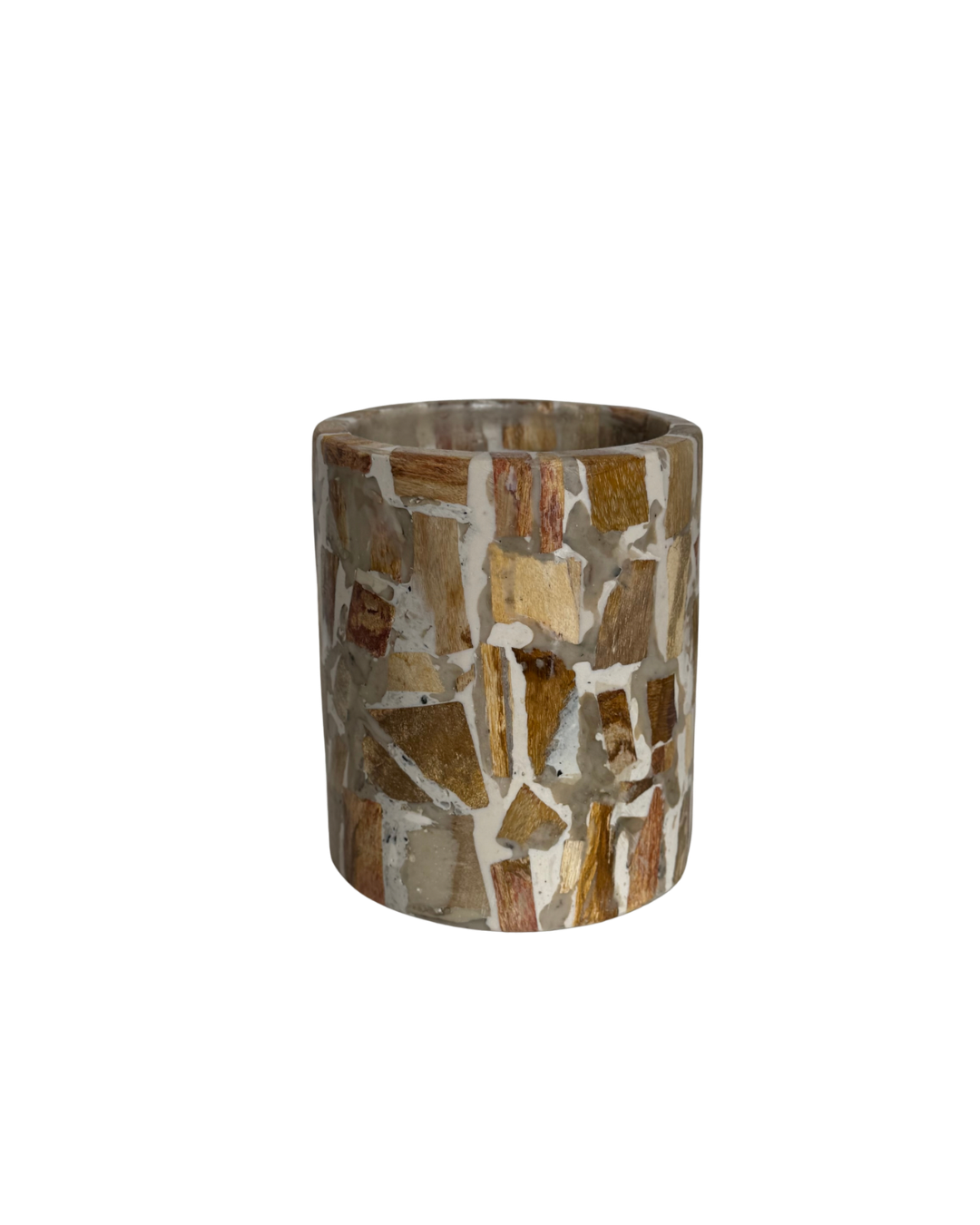 FOSSILISED WOOD BEAKER BLACK | CREAM CUP