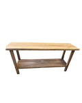 SOLID TEAK CONSOLE TABLE WITH SHELF