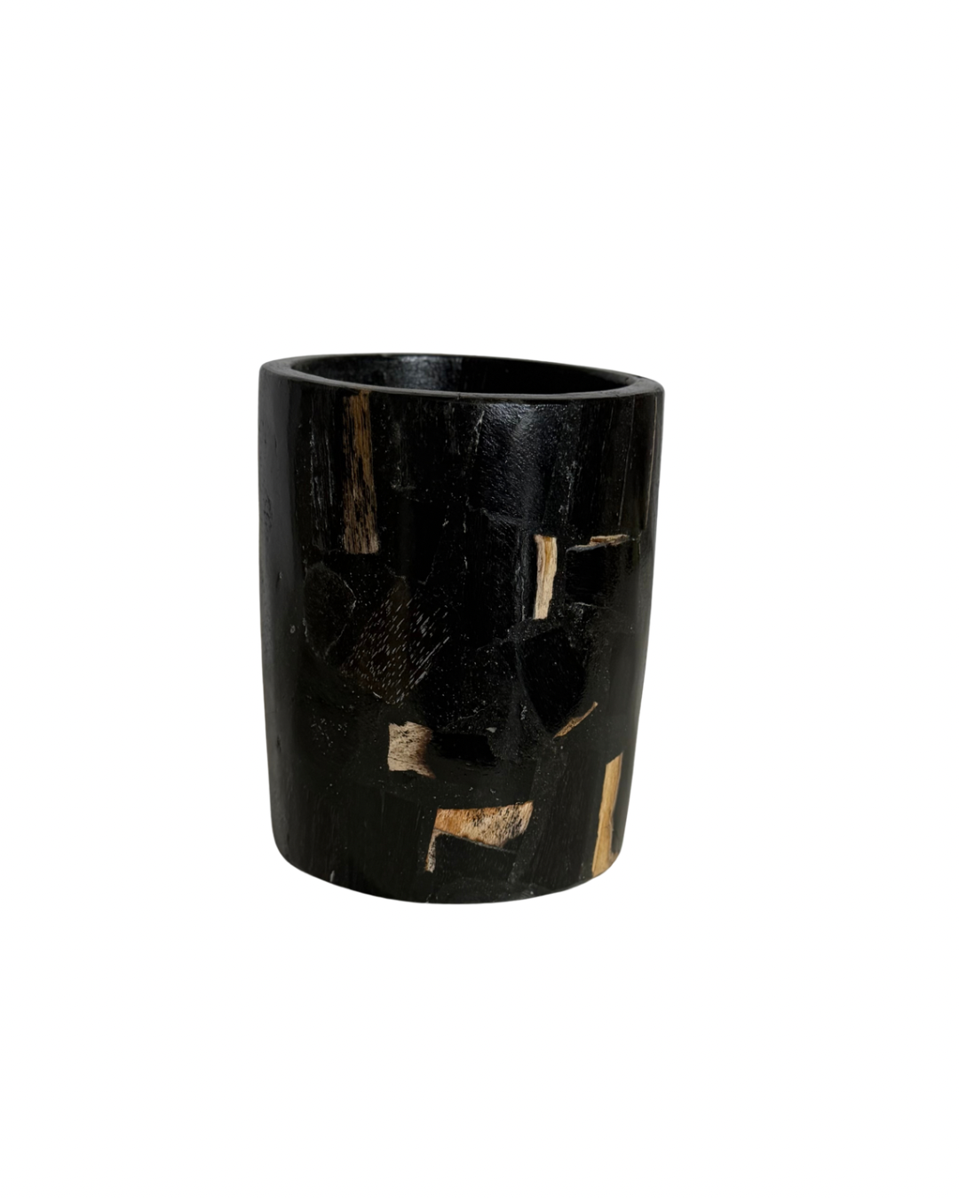 FOSSILISED WOOD BEAKER BLACK | CREAM CUP